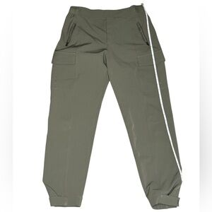 Athleta womens Olive Cargo Jogger Pants size 10 keep cool fabric elastic waist